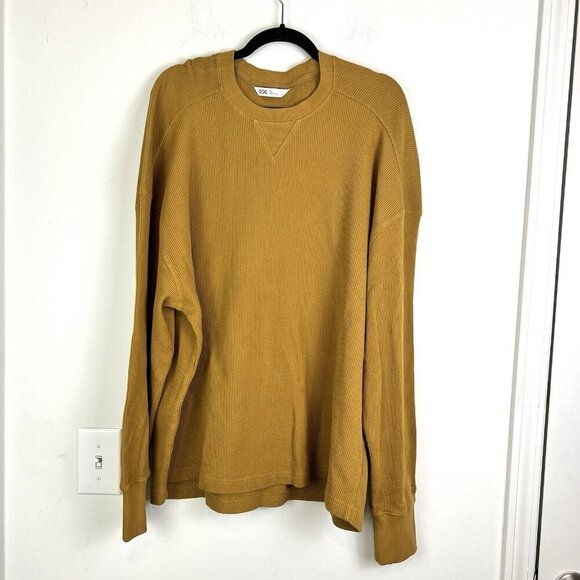 DSG Honey Brown Waffle Knit Long Sleeve Pullover Crewneck Sweatshirt Size XL NWT - Picture 2 of 9
